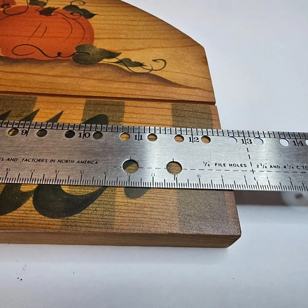 Vtg Handmade Fall Pumpkin Welcome Wooden Sign, Folk Art Country Farmhouse